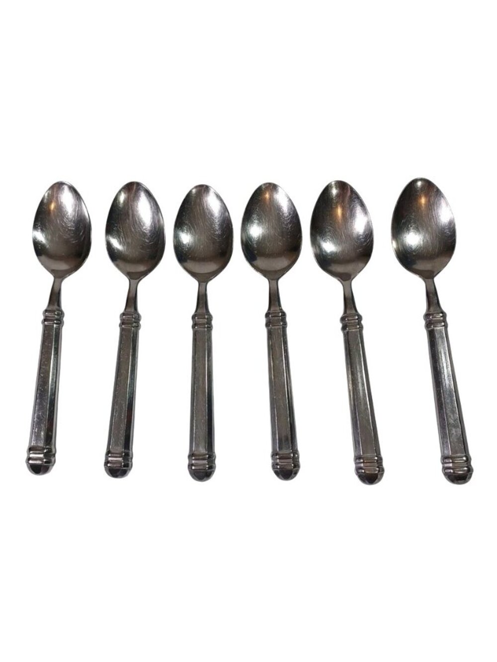 6 Towle Georgian House Old Forge Large Soup Spoons Flatware 18/8 Stainless Steel